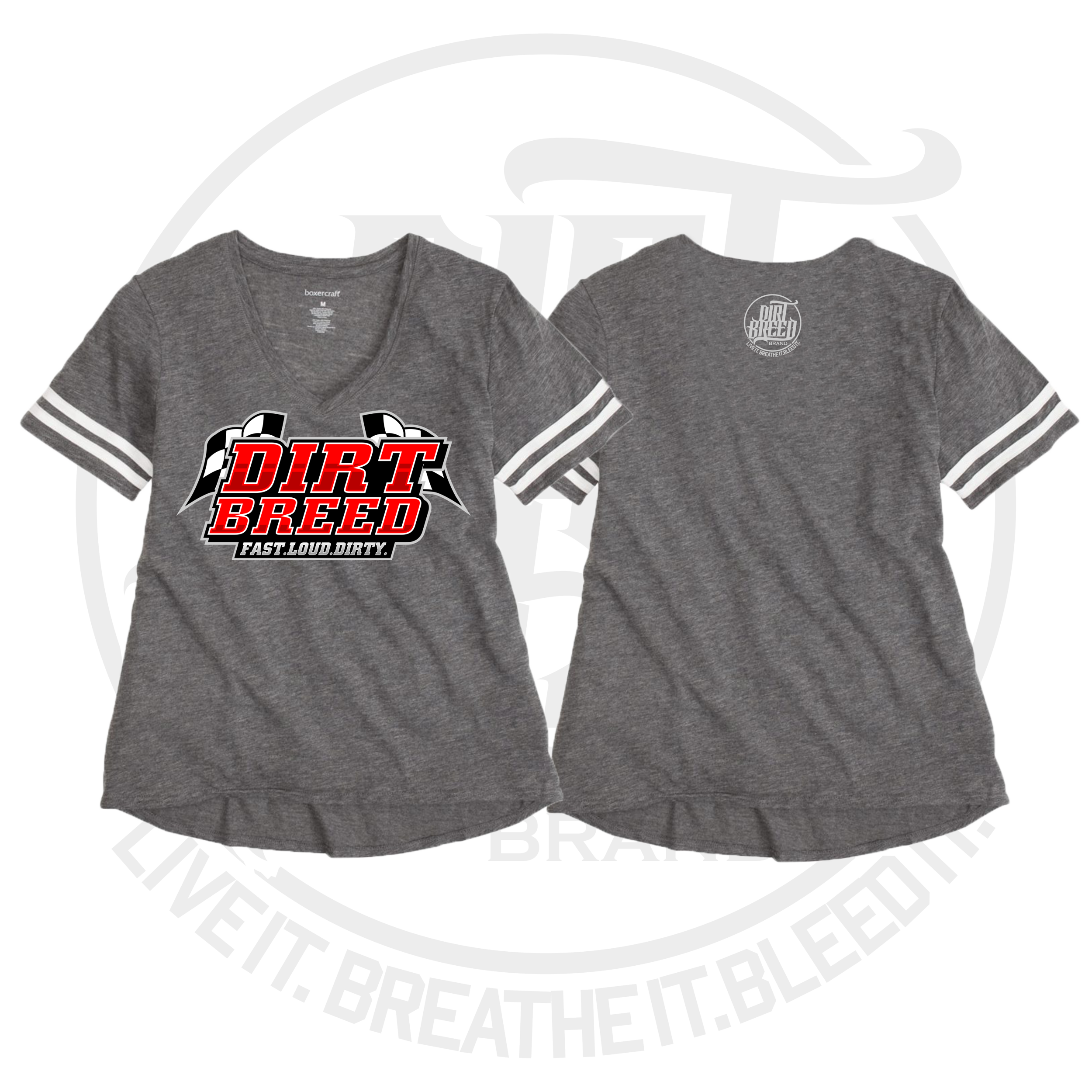 DirtBreed Ladies Football Tee Dirt Track Racing Shirt - Available in Plus Size
