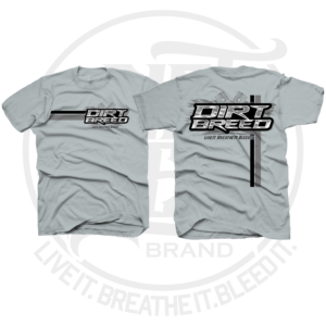 DirtBreed Unisex Racing Shirt Racing Pistons Sport Gray Racing Stripe