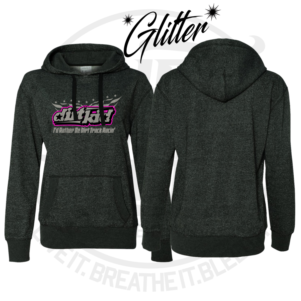 DirtBreed Girls Dirt Kid Glitter Hoodie Track Racing Shirt