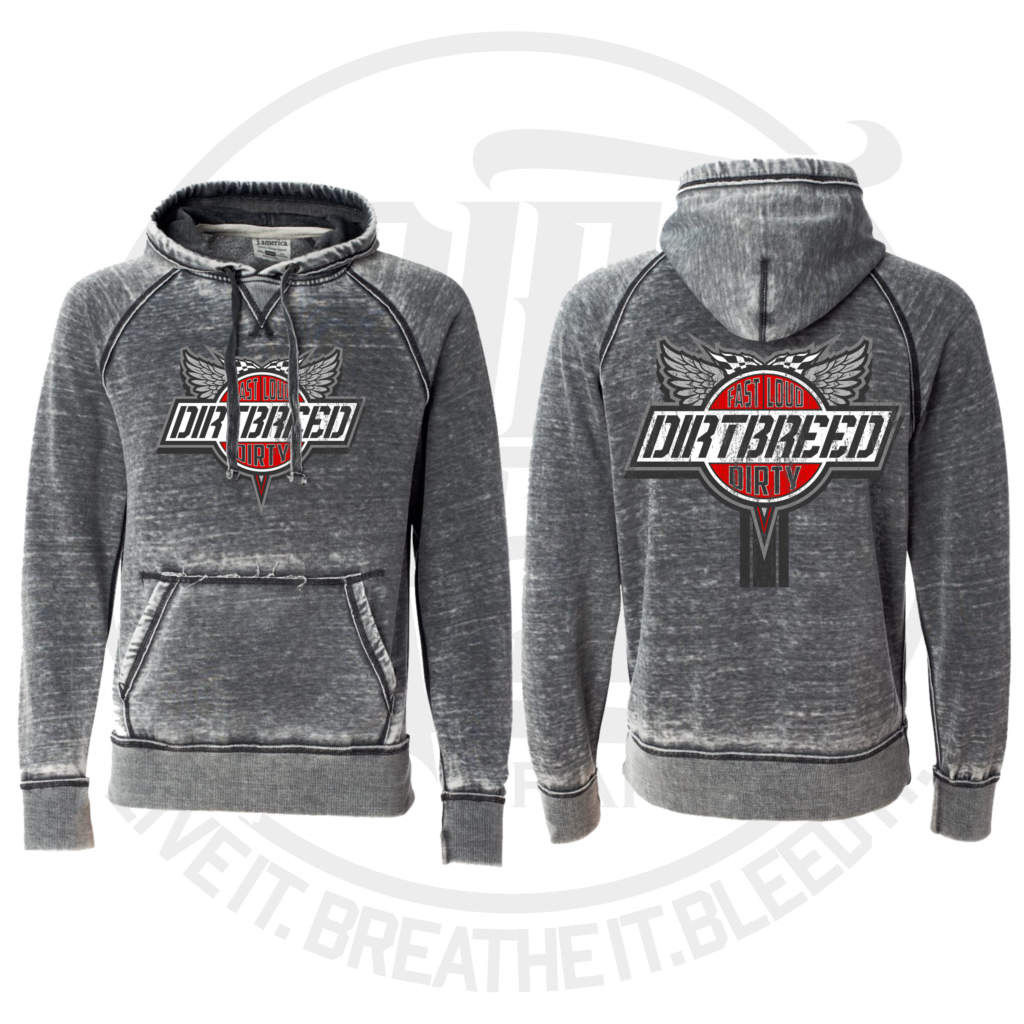 DirtBreed Unisex Racing Shirt Washed Hoodie Retro Logo