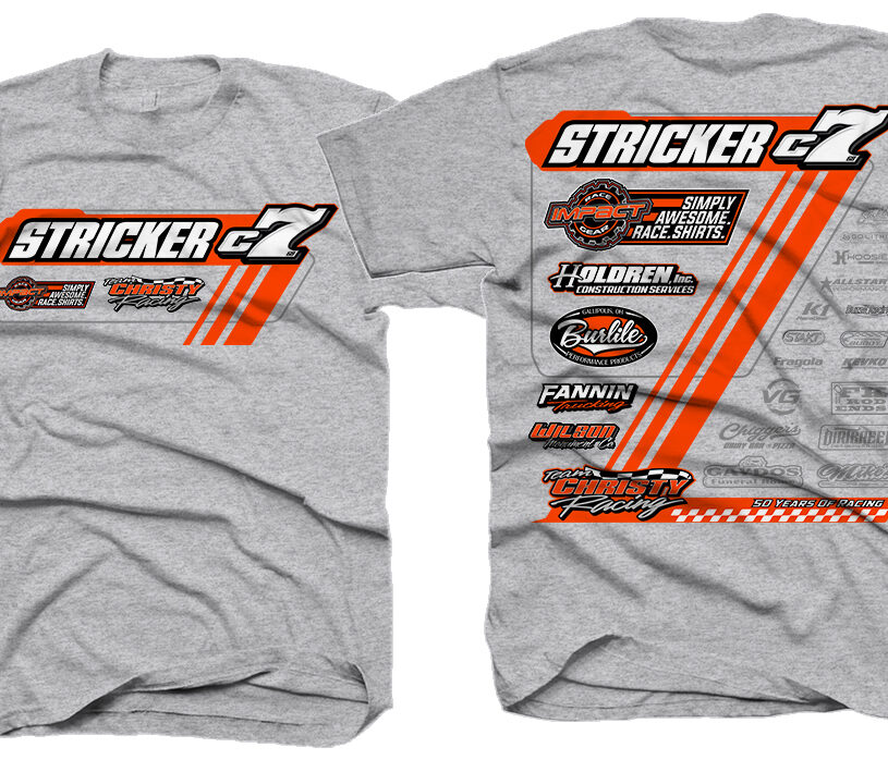 Adam Stricker Dirt Late Model Crew Style Shirt Ash