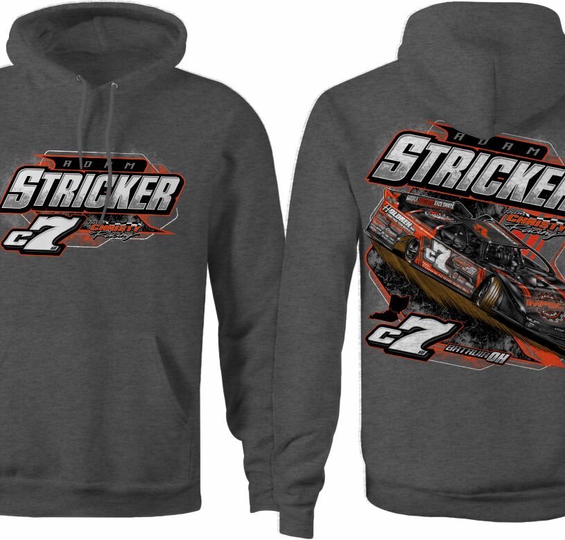 Adam Stricker Dirt Late Model Hoodie Dark Heather