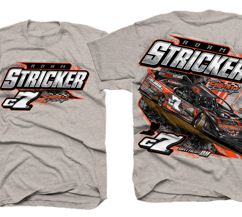 Adam Stricker Dirt Late Model Shirt Heather Oatmeal