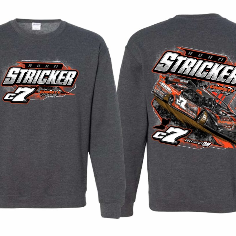 Adam Stricker Dirt Late Model Sweatshirt Dark Heather