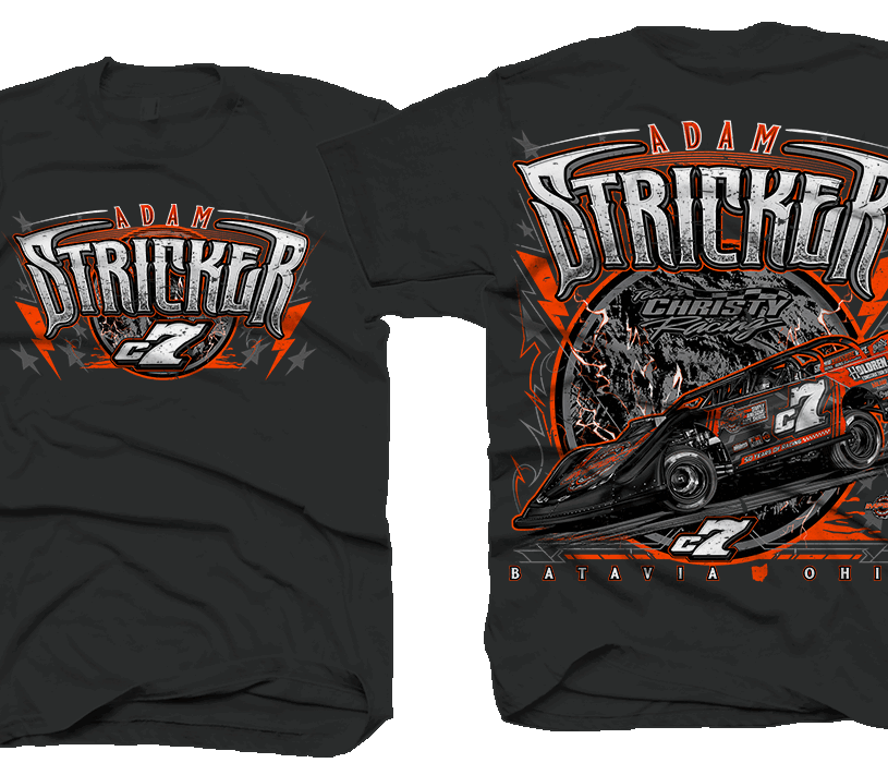 Adam Stricker Rocker Tee Coal Dirt Late Model Shirts